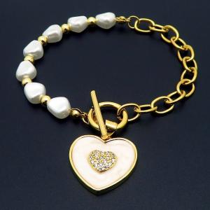 Stainless Steel Gold-plating Bracelet - KB183549-WH