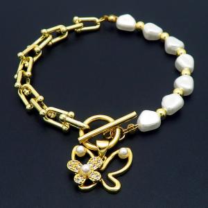 Stainless Steel Gold-plating Bracelet - KB183553-WH