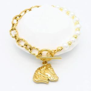 Stainless Steel Gold-plating Bracelet - KB183570-WH