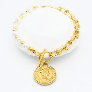 Stainless Steel Gold-plating Bracelet - KB183571-WH