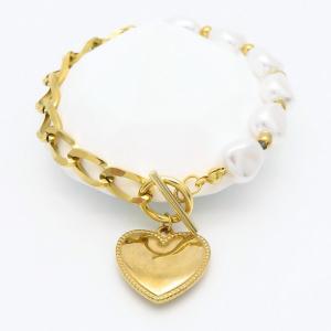 Stainless Steel Gold-plating Bracelet - KB183573-WH