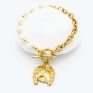 Stainless Steel Gold-plating Bracelet - KB183574-WH