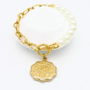 Stainless Steel Gold-plating Bracelet - KB183575-WH