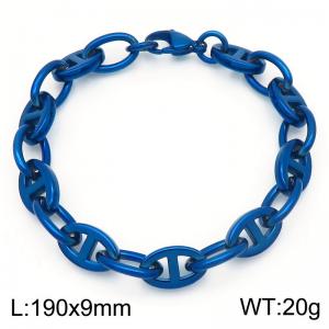 Stainless steel pig nose Japanese shaped chain bracelet - KB183592-Z