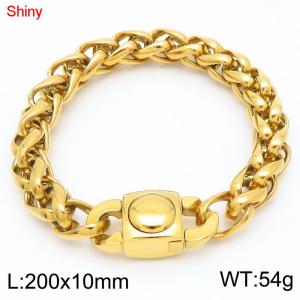 Stainless Steel Gold-plating Bracelet - KB183619-Z