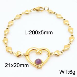 Stainless Steel Gold-plating Bracelet - KB183780-Z