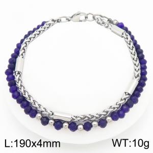 Stainless Steel Stone Bracelet - KB183789-Z