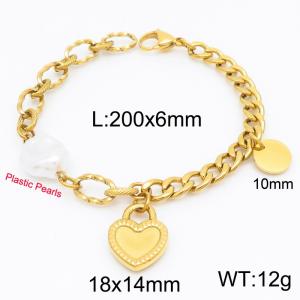 Stainless Steel Gold-plating Bracelet - KB183805-Z