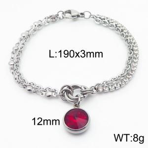 Stainless Steel Stone Bracelet - KB183823-Z