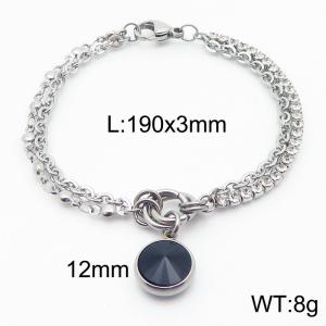 Stainless Steel Stone Bracelet - KB183826-Z