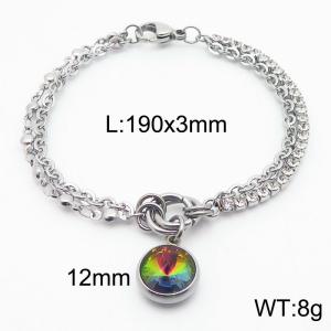 Stainless Steel Stone Bracelet - KB183827-Z