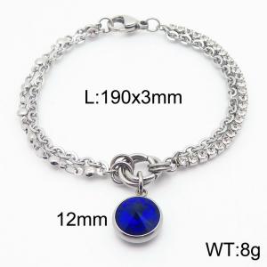 Stainless Steel Stone Bracelet - KB183829-Z