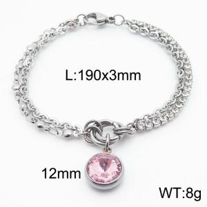 Stainless Steel Stone Bracelet - KB183830-Z