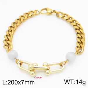 Stainless Steel Gold-plating Bracelet - KB183839-Z