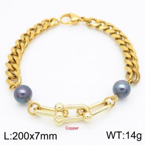Stainless Steel Gold-plating Bracelet - KB183841-Z