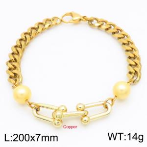 Stainless Steel Gold-plating Bracelet - KB183843-Z