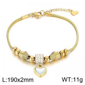 Stainless Steel Stone Bracelet - KB183961-MW