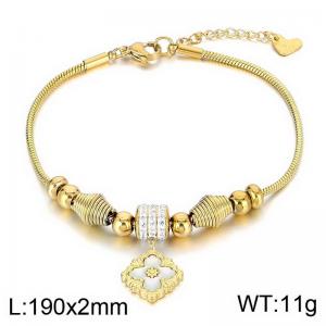 Stainless Steel Stone Bracelet - KB183962-MW