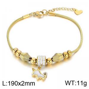 Stainless Steel Stone Bracelet - KB183963-MW