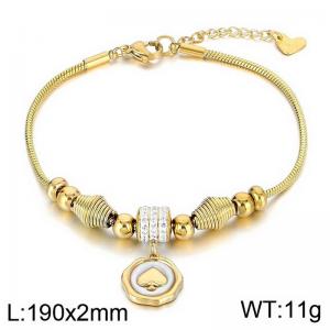 Stainless Steel Stone Bracelet - KB183966-MW