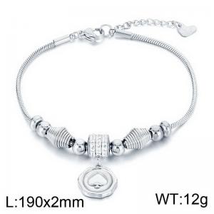 Stainless Steel Stone Bracelet - KB183968-MW