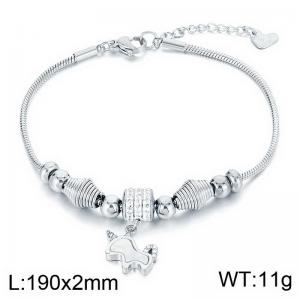 Stainless Steel Stone Bracelet - KB183970-MW