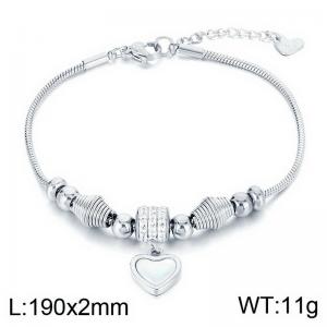 Stainless Steel Stone Bracelet - KB183972-MW