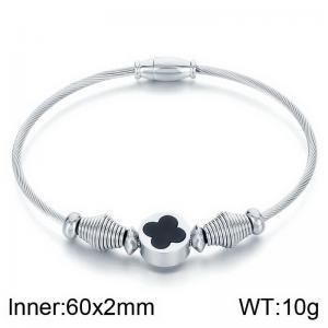 Stainless Steel Wire Bangle - KB183985-MW
