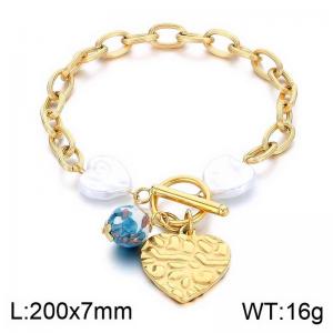 Stainless Steel Gold-plating Bracelet - KB183989-NJ