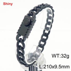 Black Cuban Chain Stainless Steel Bracelet - KB184247-Z