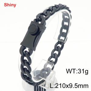 Black Cuban Chain Stainless Steel Bracelet - KB184250-Z