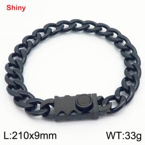 Black Cuban Chain Stainless Steel Bracelet - KB184253-Z