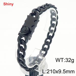Black Cuban Chain Stainless Steel Bracelet - KB184256-Z