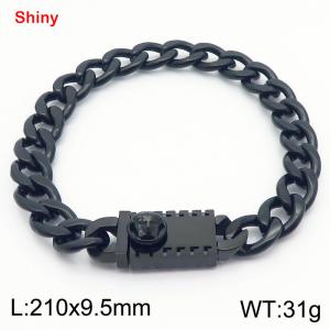 Black Cuban Chain Stainless Steel Bracelet - KB184259-Z