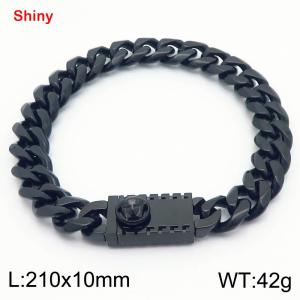 10 * 210mm stainless steel polished Cuban chain square Medusa buckle bracelet - KB184274-Z