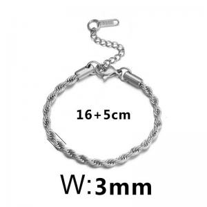 Stainless steel Fried Dough Twists bracelet - KB184488-Z