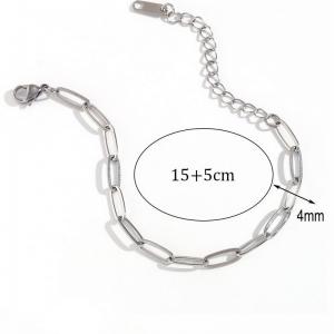 Stainless steel fashionable and minimalist paper clip chain bracelet - KB184497-Z