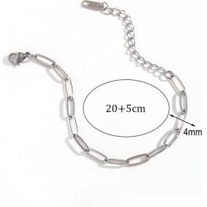 Stainless steel fashionable and minimalist paper clip chain bracelet - KB184498-Z