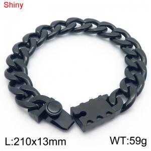 Black Cuban Chain Stainless Steel Bracelet - KB184561-Z