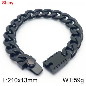 Black Cuban Chain Stainless Steel Bracelet - KB184567-Z