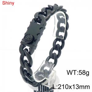 Black Cuban Chain Stainless Steel Bracelet - KB184570-Z