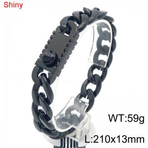 Black Cuban Chain Stainless Steel Bracelet - KB184573-Z