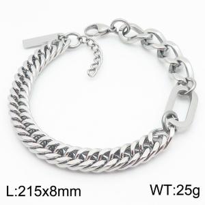 Fashion Cuban Link Chain Bracelet 8mm Stainless Steel Cuban Chain Bracelet Jewelry - KB184684-TSC