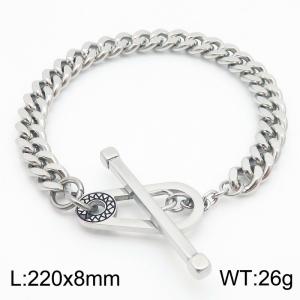 Personality OT Buckle Geometry Bracelet for Men Classic Cuban Wrist Chain Bracelets Jewelry Gifts - KB184685-TSC