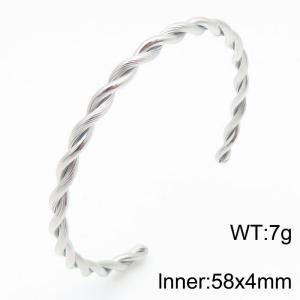 Unisex Stainless Steel Intertwined Cuff Bangle - KB184741-KFC