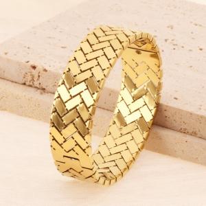 Stainless Steel Gold-plating Bangle - KB184765-SP