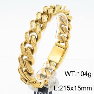Titanium Steel Cuban Pattern Bracelet Fashionable Men's Bracelet - KB184812-KJX