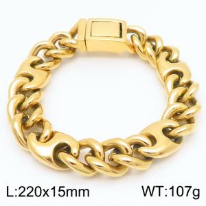 European and American trendy men's personality 15mm buckle titanium steel bracelet - KB184818-KJX