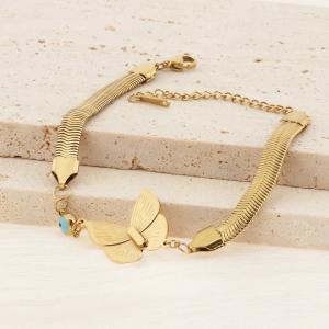 Stainless Steel Gold-plating Bracelet - KB184837-SP