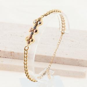 Stainless Steel Gold-plating Bracelet - KB184838-SP